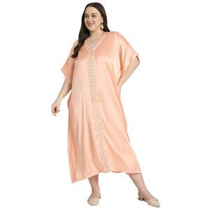 Gypsie Blu Women Summer Caftan Dress Plus Size Embroidery Maxi Dresses for Party